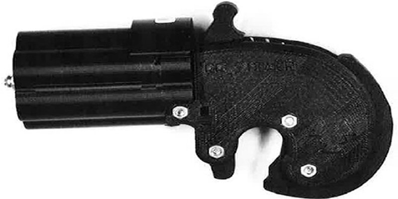 A police photograph of the Reppringer Pepperbox 3D printed gun.