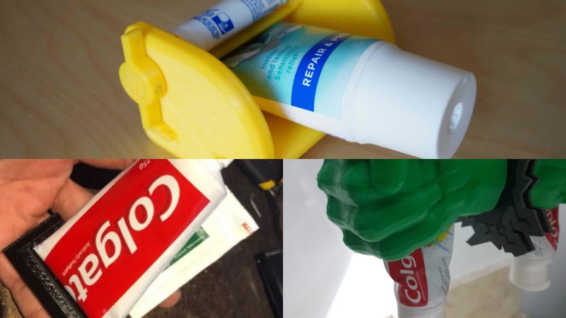 Practical 3D Printed Toothpaste Squeezers for Bathroom