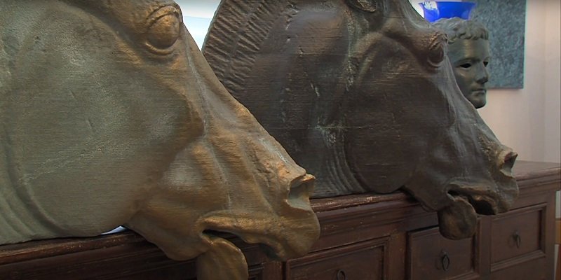 A 3D print resembling "Head of a Horse of Selene."  