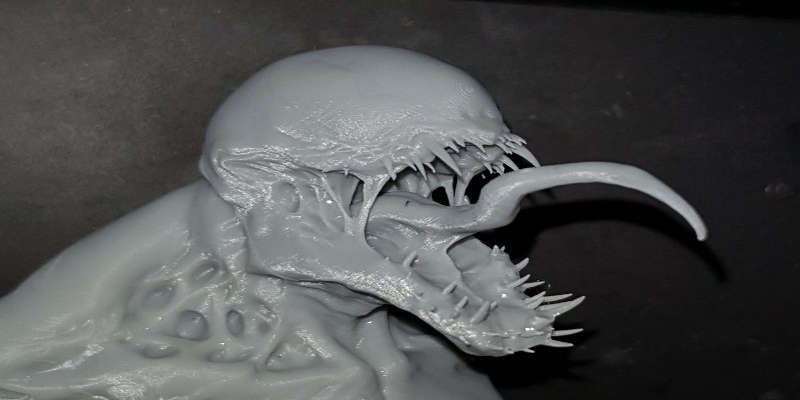 DIY 3D resin printer results Carnage small print