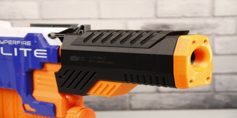 3D Printed Nerf Gun Barrel Extension Suppressor 