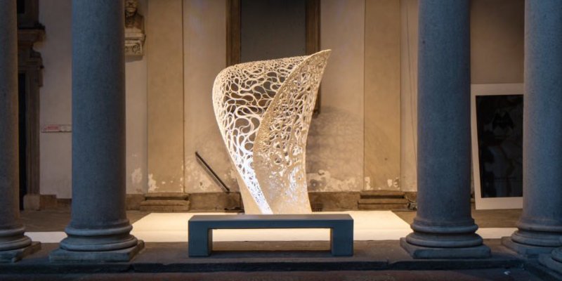 "Thallus," a floral 3D printed art installation.
