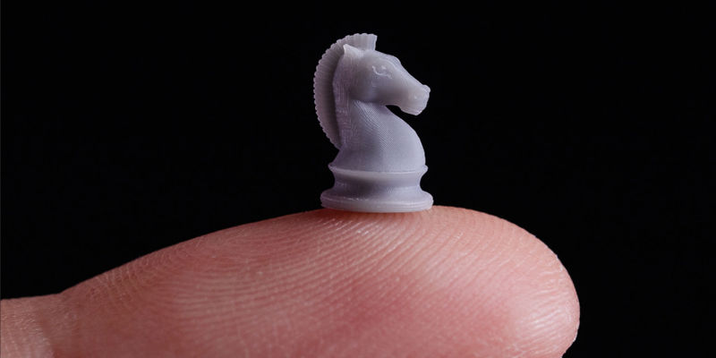 A mini chess piece printed by the Prusa SL1S