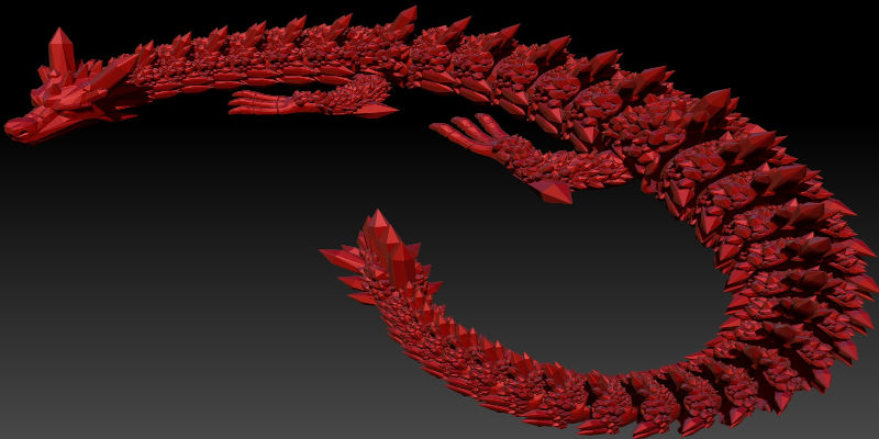 dragon on 3d modeling software