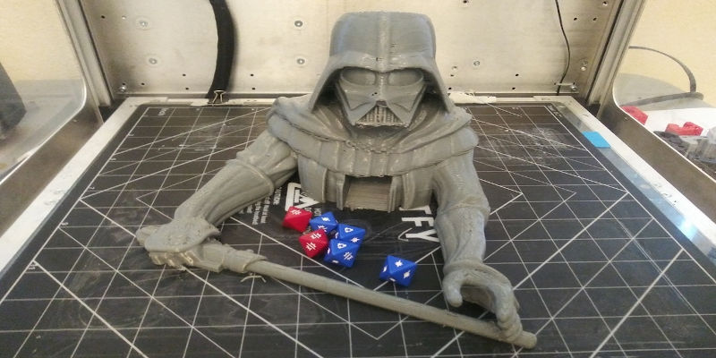 3D Printed Darth Vadar Dice Tower