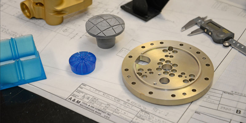 Engineering tools on a table