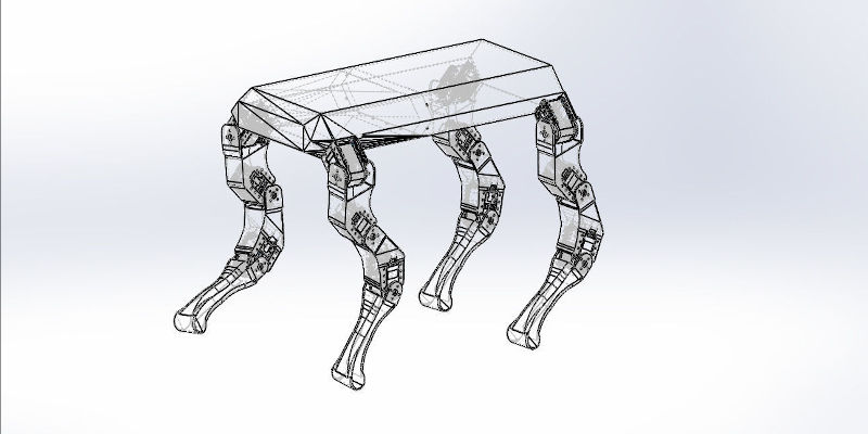 Blueprint for a 3D printed robot dog