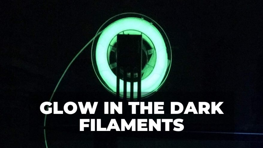 glow in the dark filament mounted on 3D printer