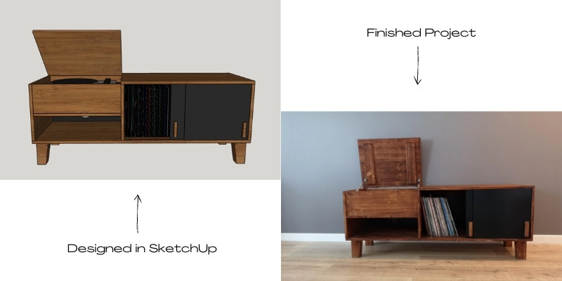designed in sketchup vs finished project