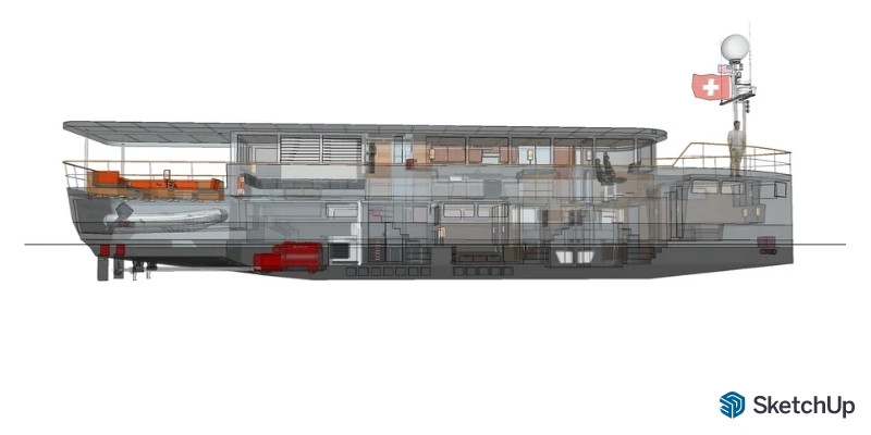 23m Yacht in SketchUp