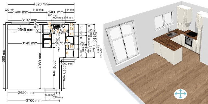 2D And 3D From Ikea Kitchen Planner 