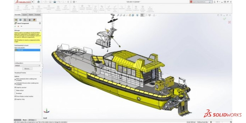 Yacht designed in Solidworks