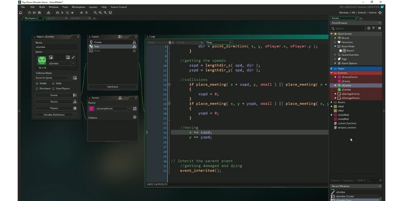 GameMaker Studio 2-Coding enemy movements for a game