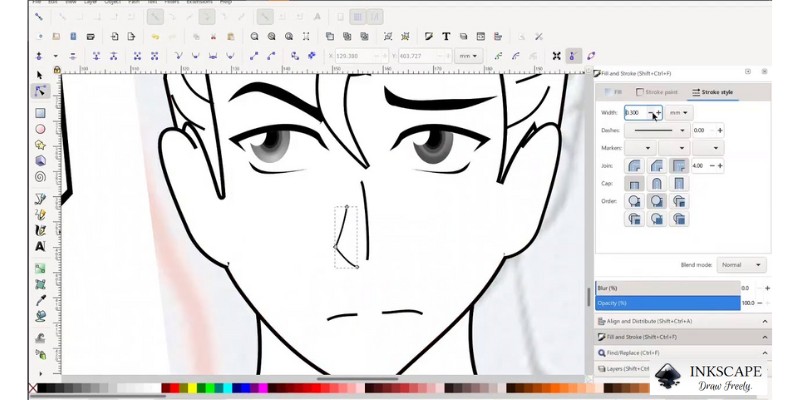 Drawing manga on InkScape