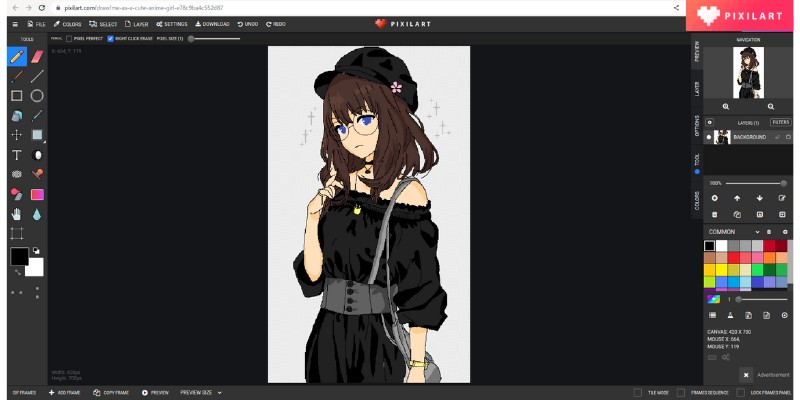 Pixilart -- sample editable anime drawing