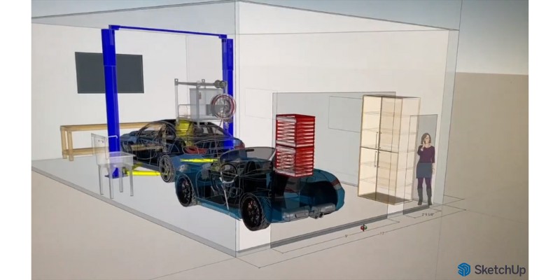 SketchUp-2-car garage design