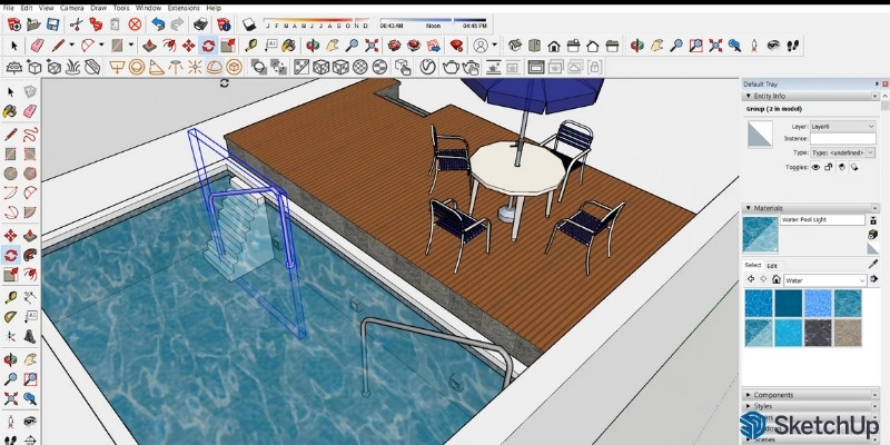 Designing a backyard swimming pool in SketchUp