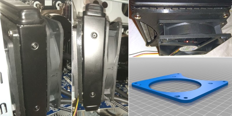 Maximize the efficiency of your fan with this PC Fan Adapter from Thingiverse.