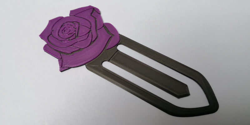 3D Printed Rose Bookmark