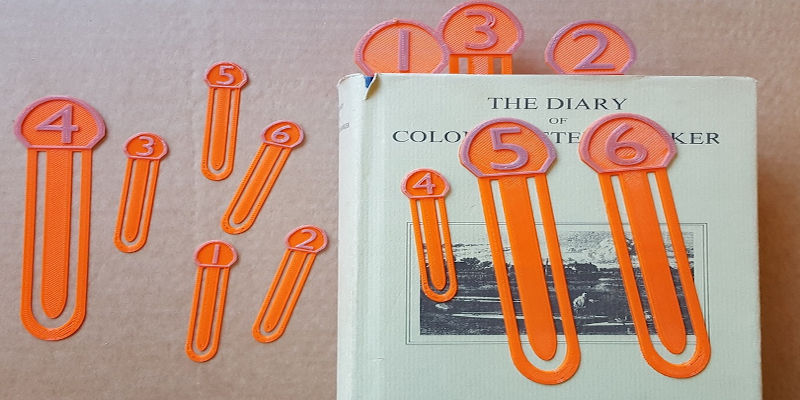 Useful 3D Printed Bookmarks Numeric