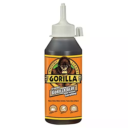 Gorilla Original Waterproof Polyurethane Glue, 8 Ounce Bottle, Brown, (Pack of 1)