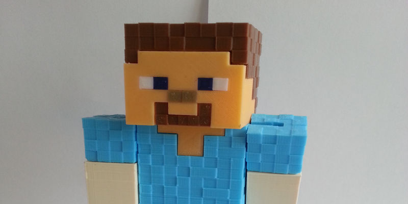 3D Printed Minecraft Model Steve